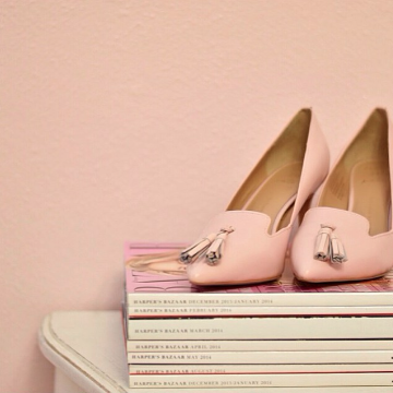 Pink, Pink Heels, Tassels, Banana Republic