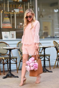 Pink Lace Two Piece, Pink Lace, Pink Lace Set, Nordstrom, Nordstrom Lace Top, Peonies, Tory Burch, Tory Burch Tote, Nordstrom Tory Burch, Pink Outfit, Pink Dress, Stuart Weitzman Heels