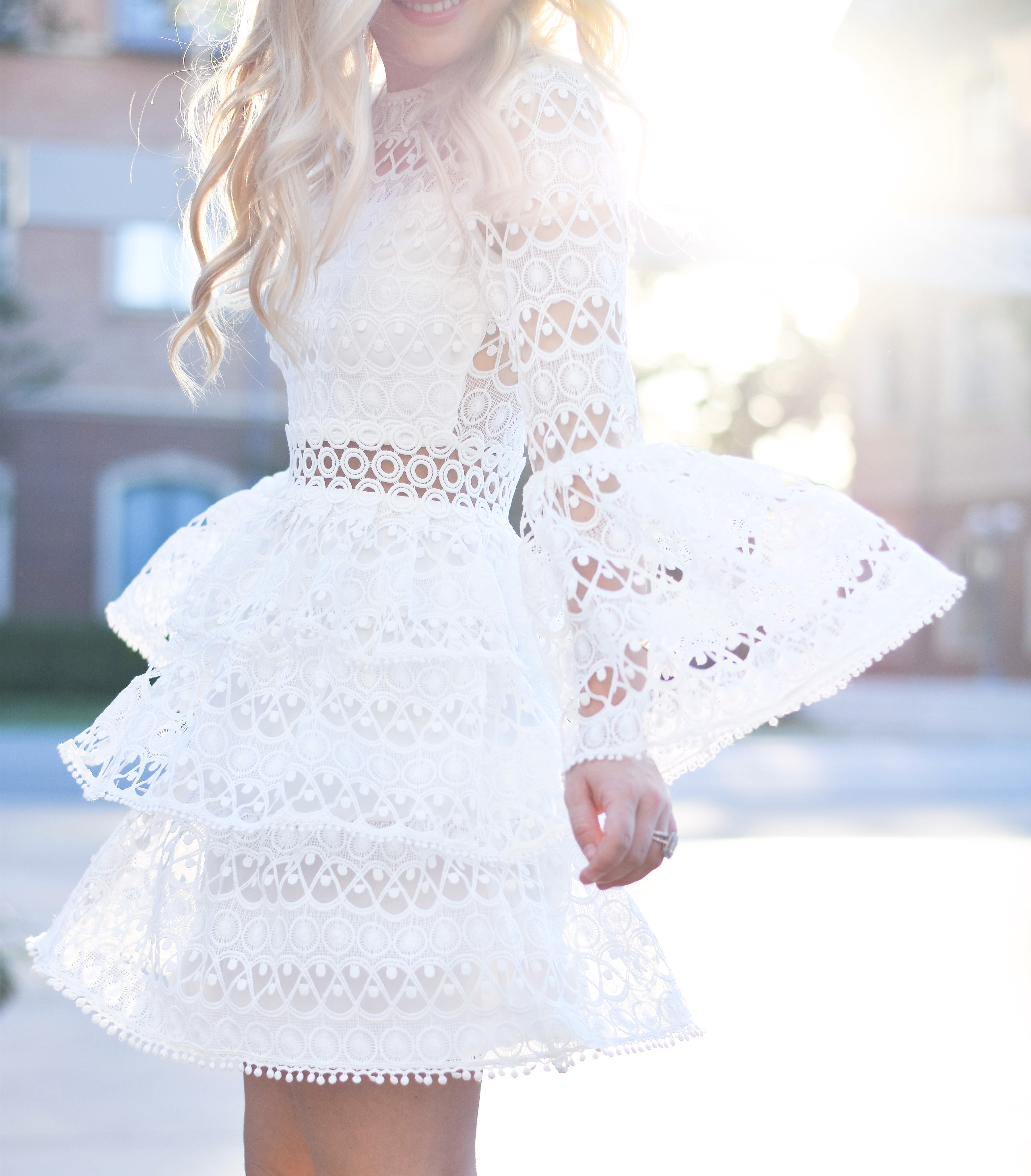 White Lace dress, white dress, alexis dress, alexis lace dress, dallas blogger