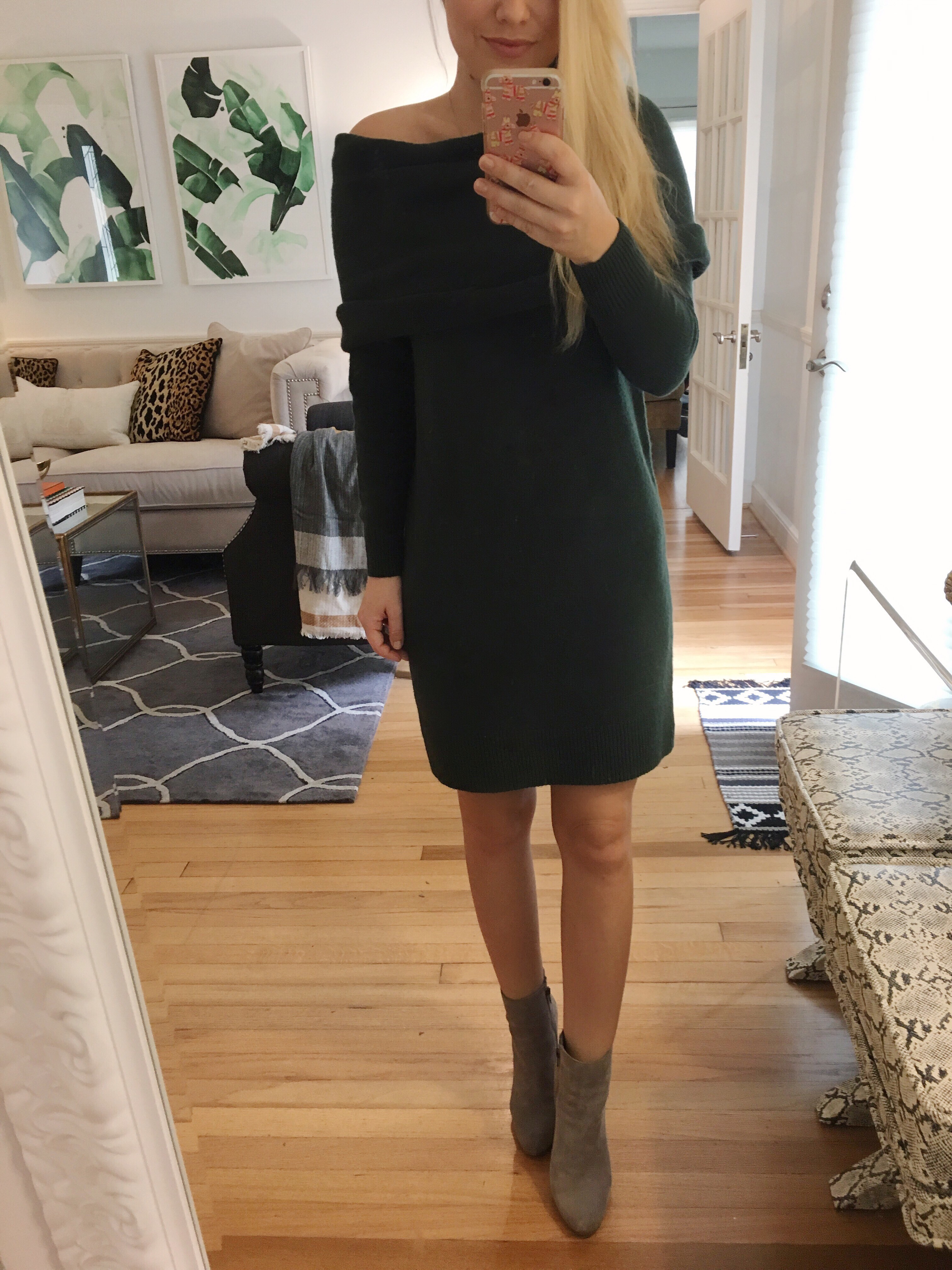 Sweater dress, off the shoulder sweater, off the shoulder sweater dress, boots, booties, nordstrom sweater, nordstrom sweater dress