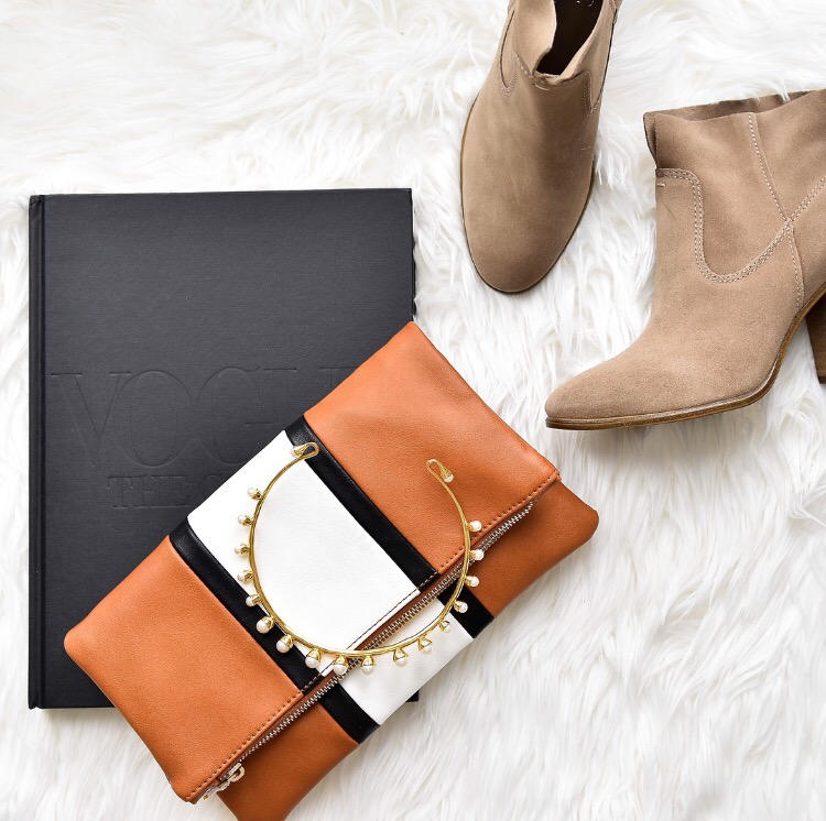 Clutch, striped-clutch, nordstrom-clutch, nordstrom-clutch-under-$50, booties, nordstrom-booties, nordstrom-boots, vince-camuto-booties