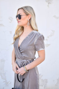 grey velour dress