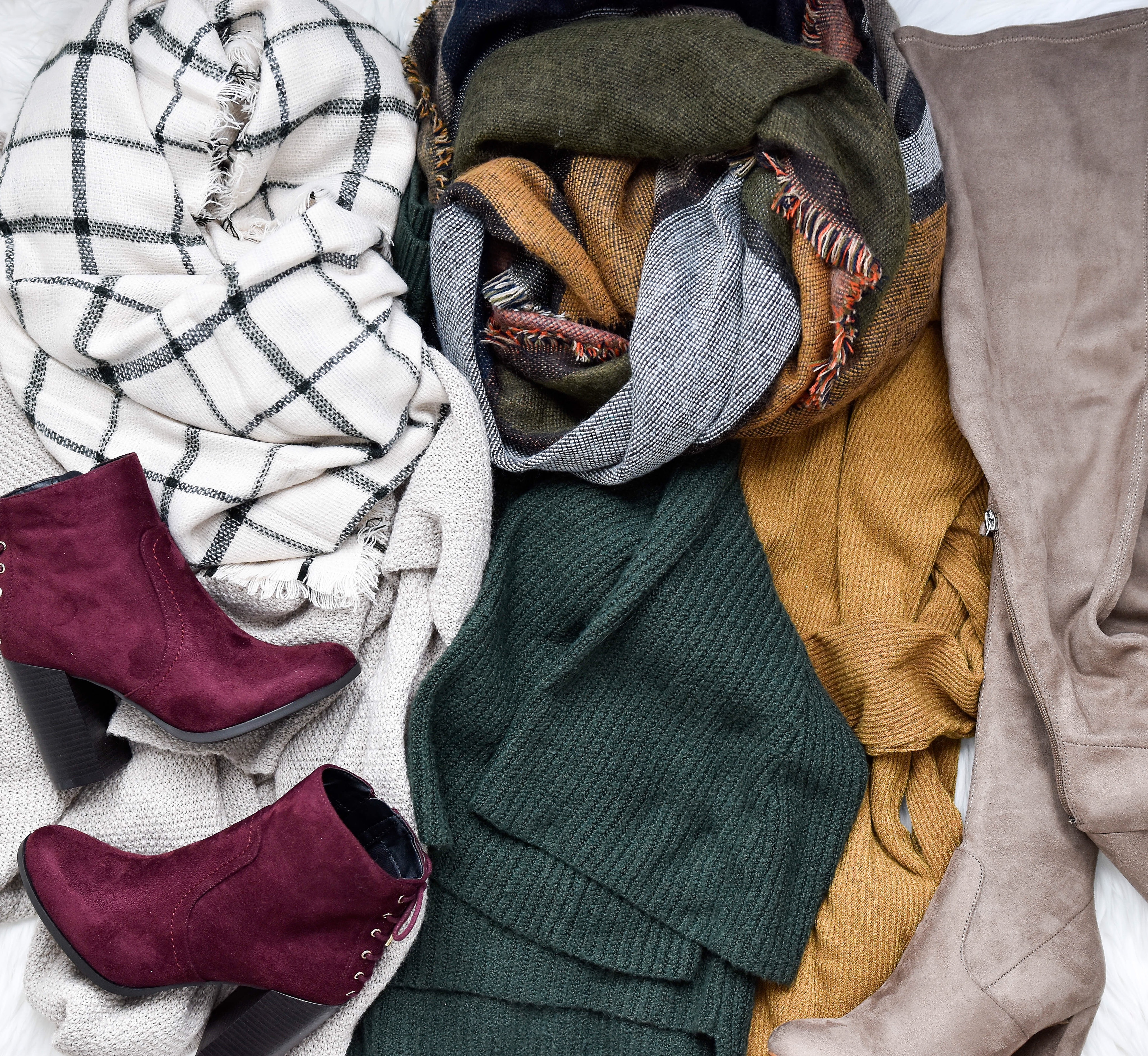 fall-sweaters, booties, nordstrom-boots, over-the-knee-boots, blanket-scarf, scarf-under-$50