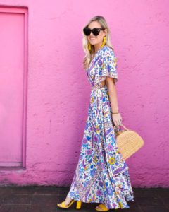 Mexico-City, Colorful-Maxi-Dress, Spell-&-Gypsy-Collective, Beach-outfit, yellow-sandals, beach-bag