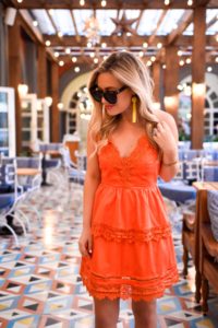 Bardot-Dress, Nordstrom-Dress, Lace-Dress, Orange-Lace-Dress, Bardot, Mexico-City, Travel-Blogger