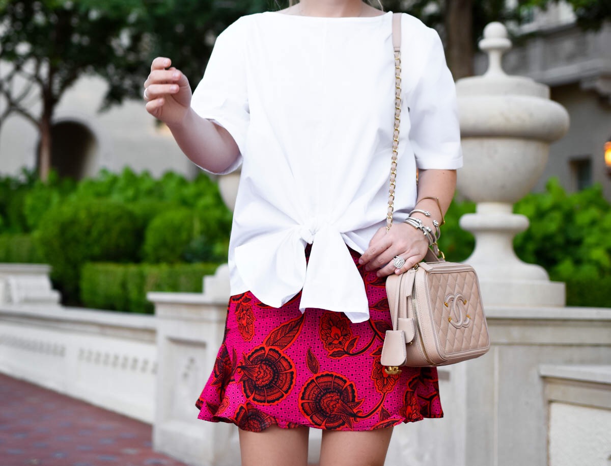 tie-front-blouse, nordstrom-half-yearly-sale, nordstrom-skirts, summer-outfit-inspo
