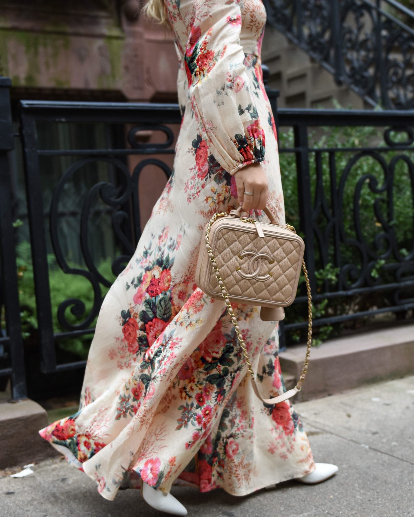 Zimmermann-Dress-Fall-Florals-Saks-Nordstrom-Lele-Sadoughi-Floral-Dress-Chanel-Handbag-2