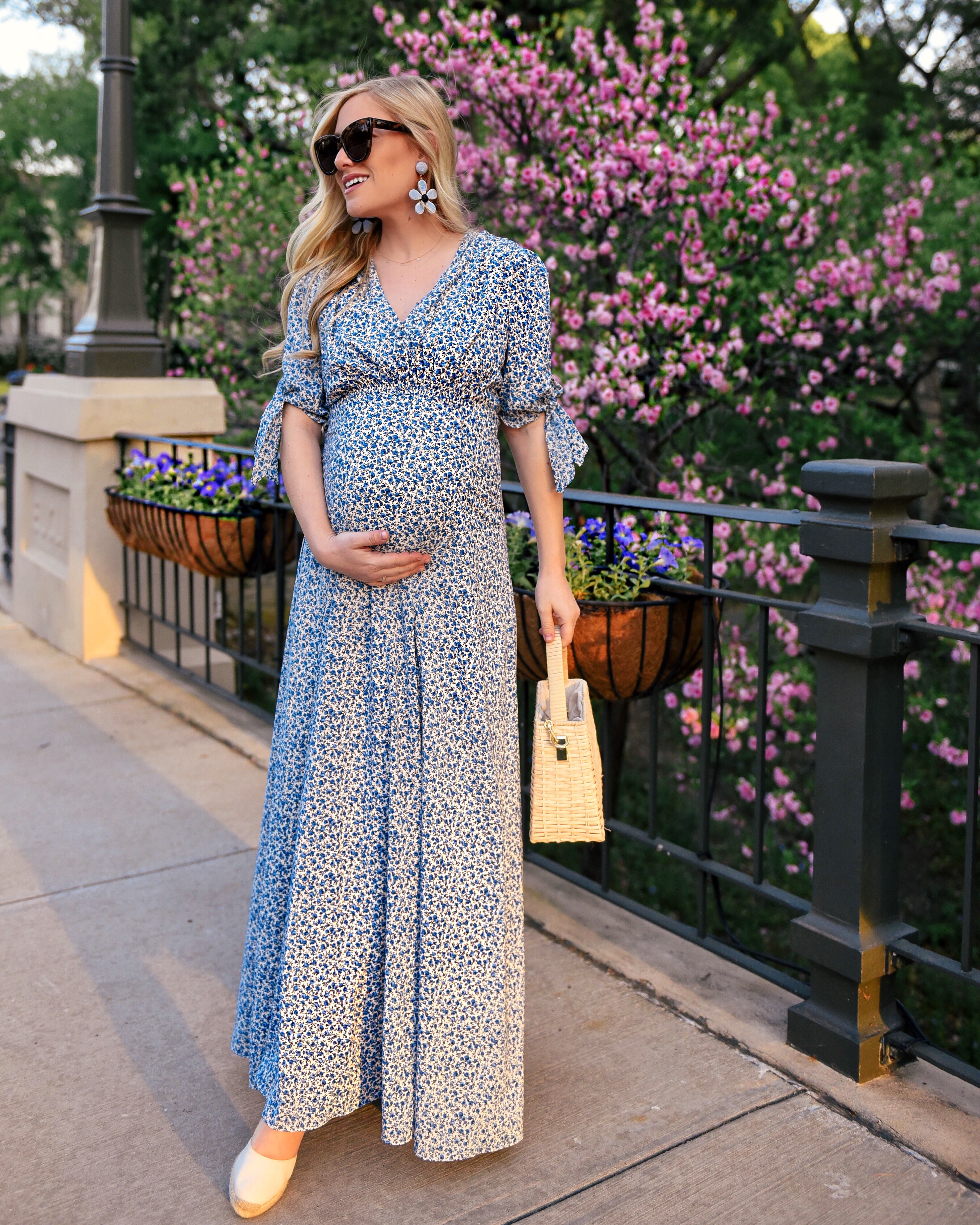 Lo-Murphy-Gal-Meets-Glam-Dress-Aurora-Dress-Floral-Wedges-basket-bag-bump-style-pregnancy-style-dallas-blogger