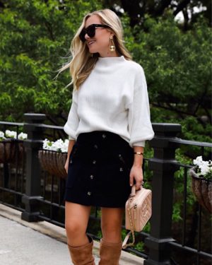 Lo-Murphy-Fall-outfit-mini-skirt-fall-look-ootd-dallas-blogger-otk-boots-mock-neck-sweater